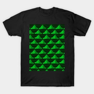 Paper Hats Pattern Green T-Shirt